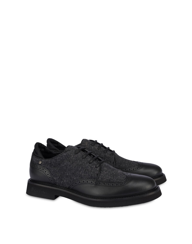 Wien derbies in calfskin and wool fabric Photo 2