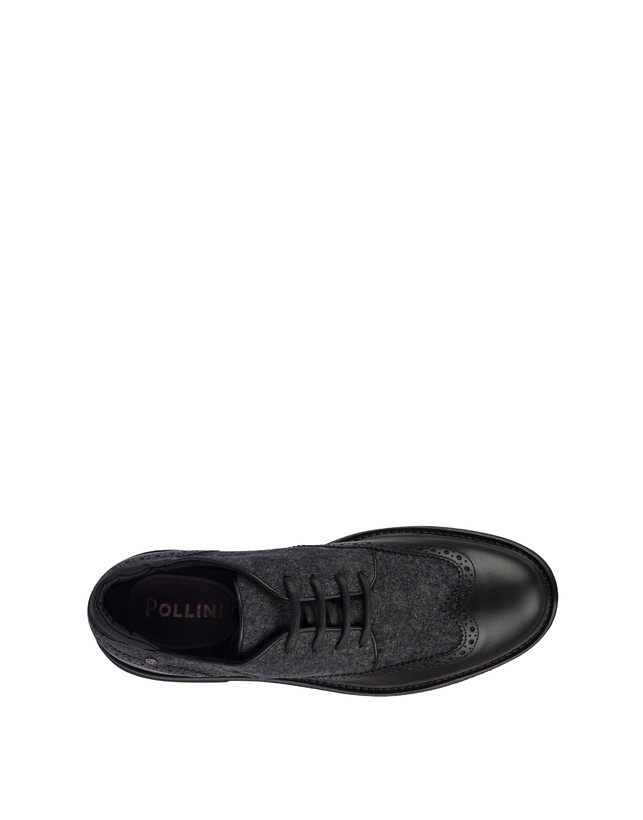 Wien derbies in calfskin and wool fabric Photo 3