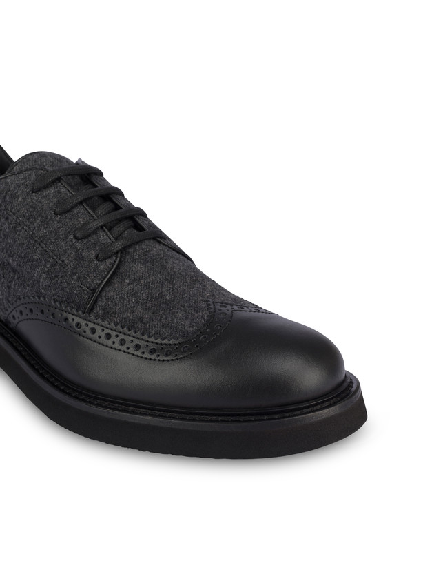 Wien derbies in calfskin and wool fabric Photo 5