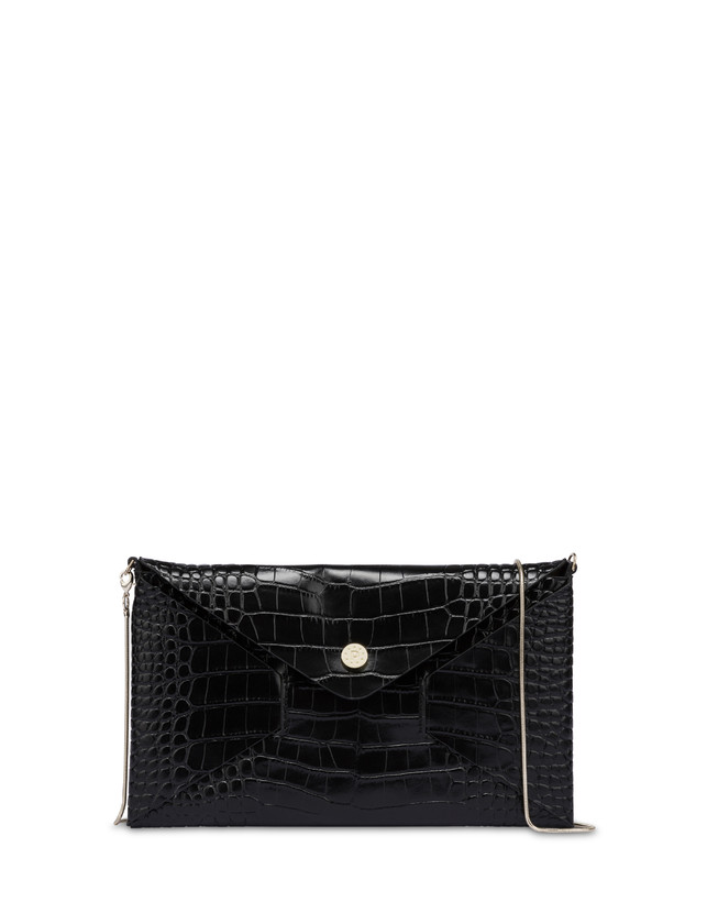 Mail clutch bag with crocodile print Photo 1