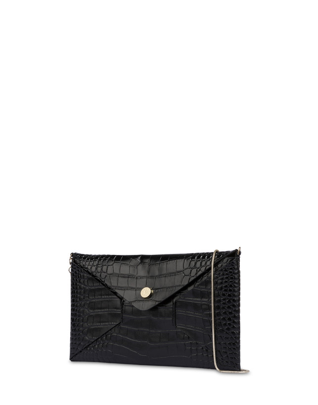 Mail clutch bag with crocodile print Photo 2
