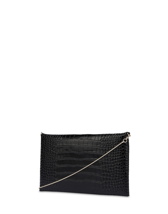 Mail clutch bag with crocodile print Photo 3