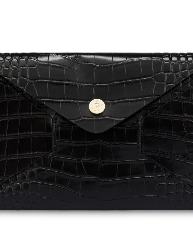 Mail clutch bag with crocodile print Photo 5