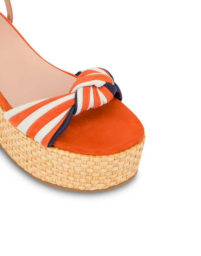 Garden Party suede and nappa flatform wedge sandals Photo 4