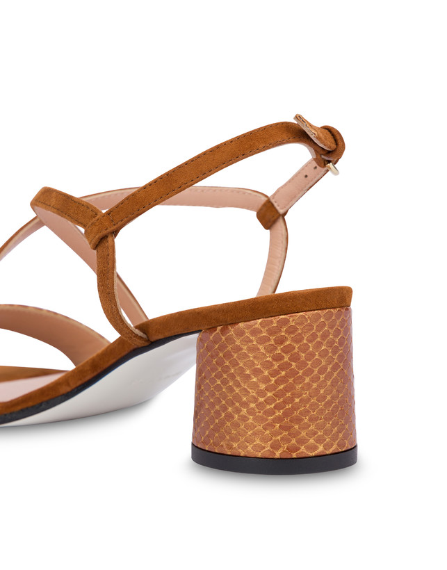 Corinto suede and laminated python sandals Photo 4
