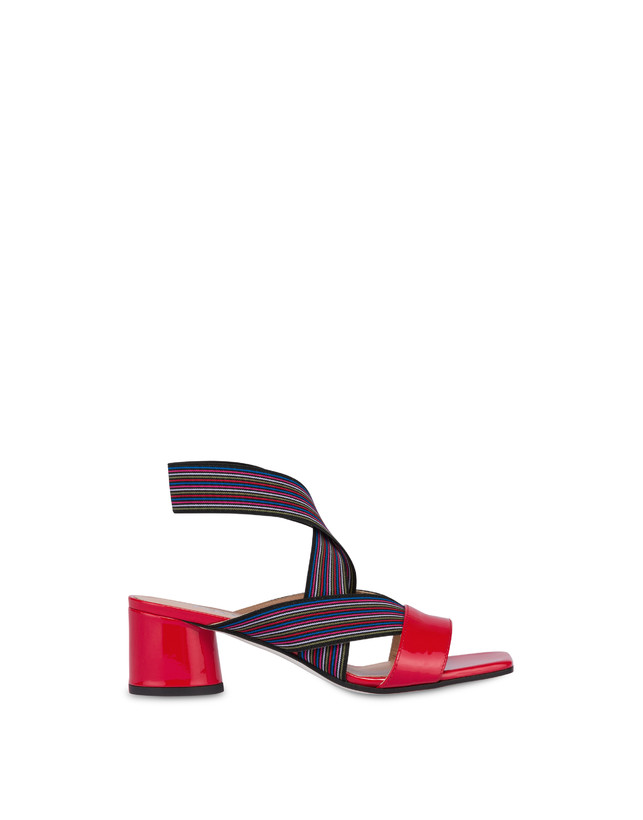 Colorful Band patent leather sandals Photo 1