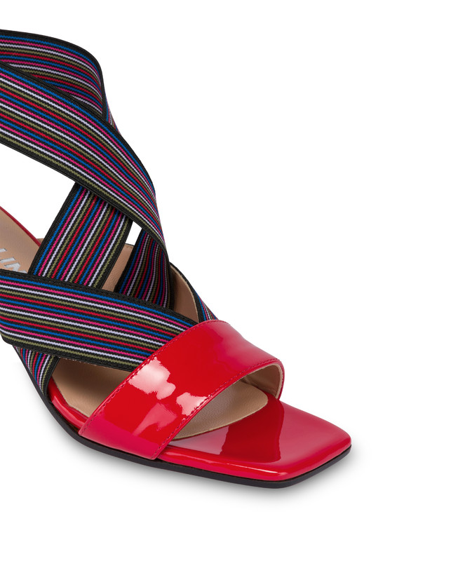 Colorful Band patent leather sandals Photo 4
