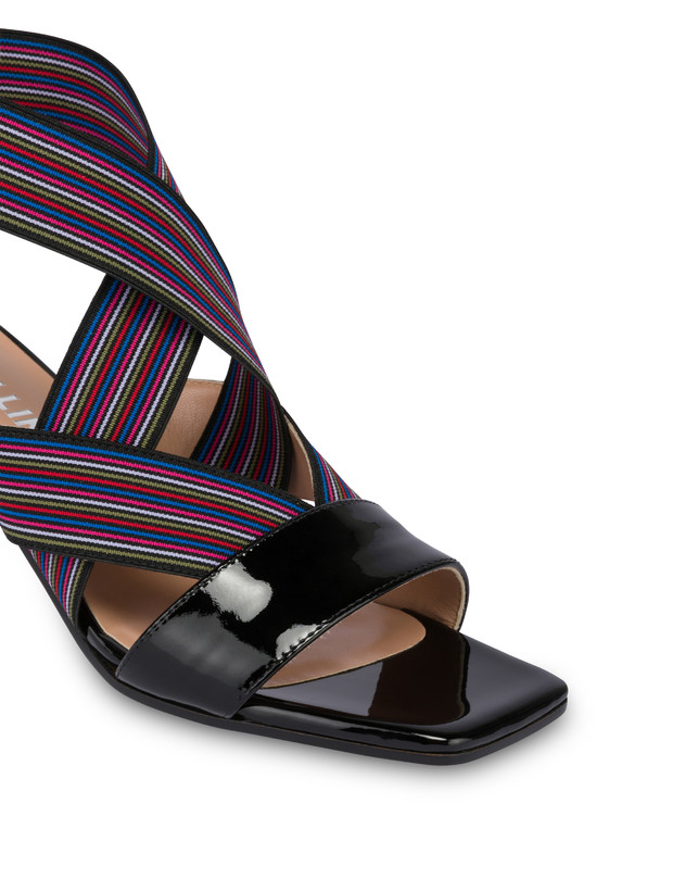 Colorful Band patent leather sandals Photo 4