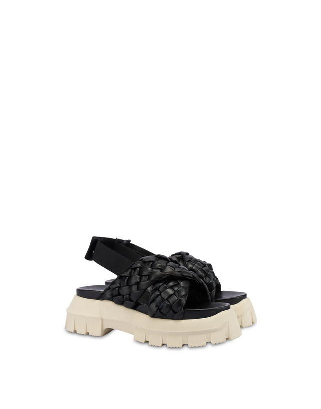 Puffy woven sandals with tank bottom Photo 2