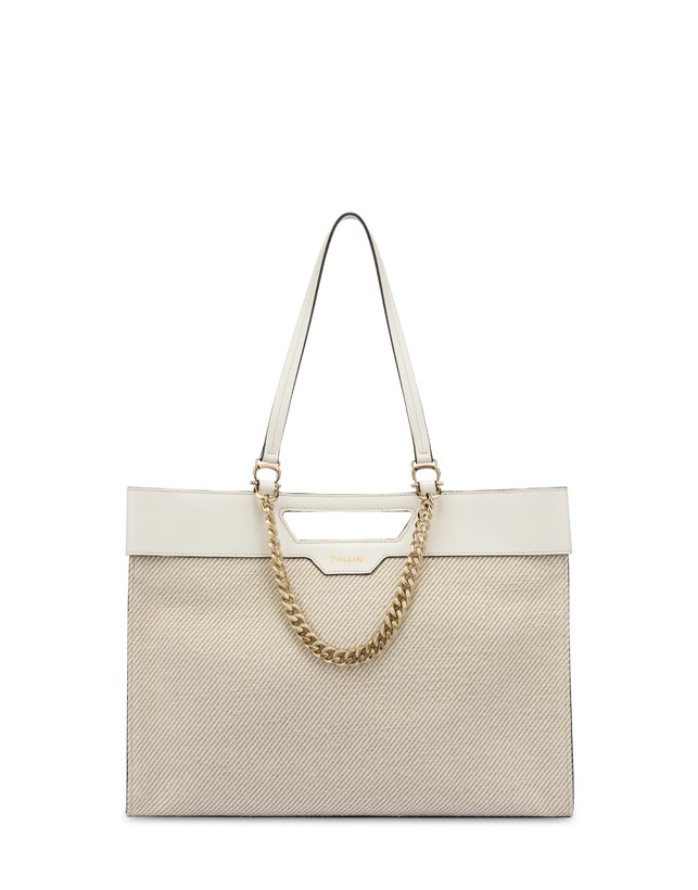 Shopping bag in vitello e canvas Maggie Photo 1