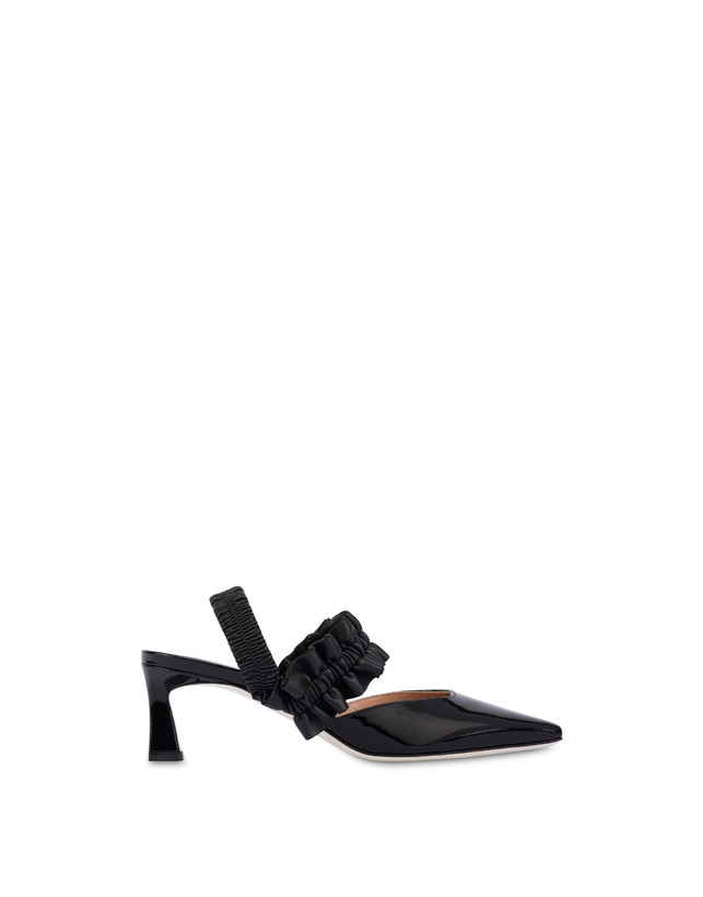 Pleated patent leather slingback Photo 1