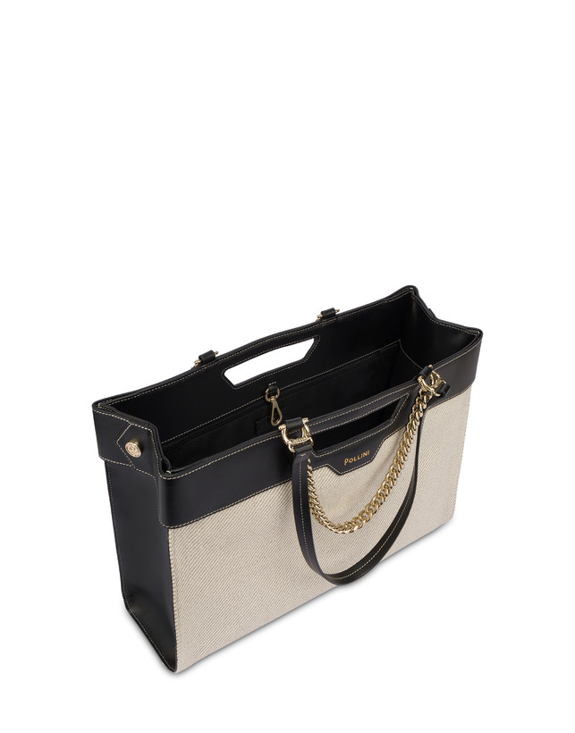Shopping bag in vitello e canvas Maggie Photo 4