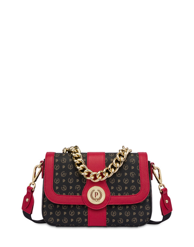 Borsa A Tracolla Con Catena Heritage Nero lacca Pollini