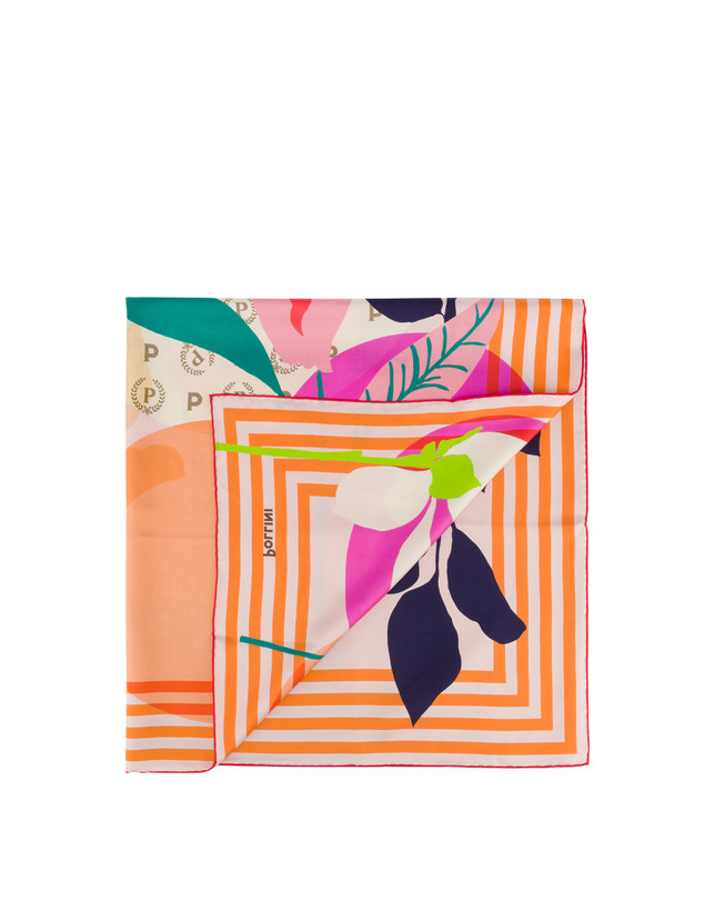 Foulard in seta Stripes & Flowers Photo 2