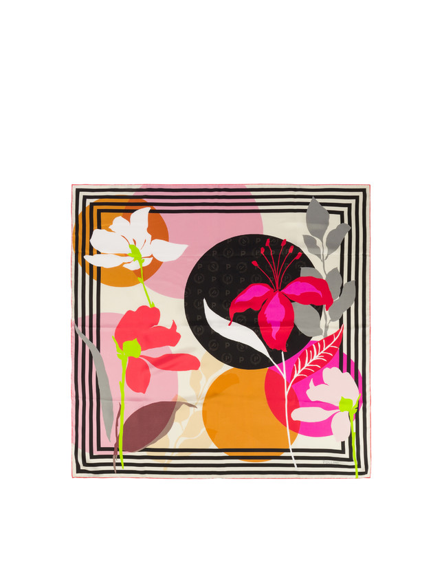 Stripes & Flowers silk scarf Photo 3