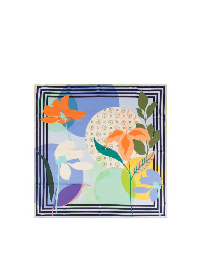 Foulard in seta Stripes & Flowers Photo 3