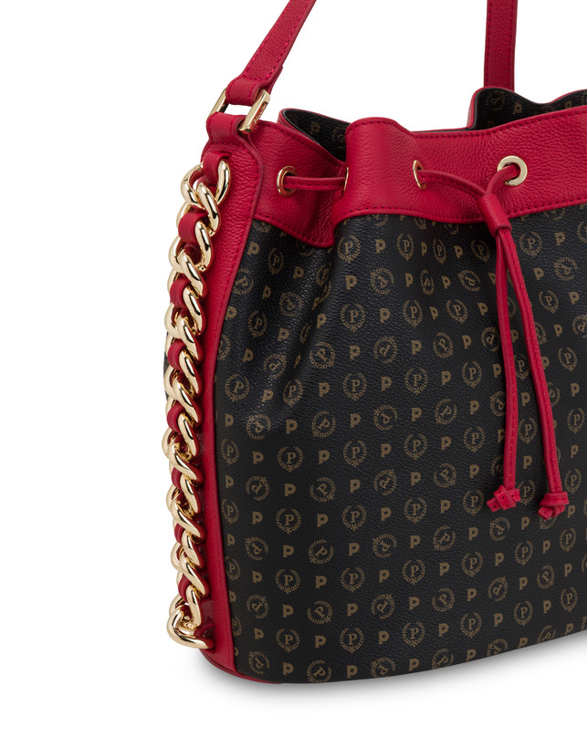 Borsa A Secchiello Heritage Logo Classic Nero lacca Pollini