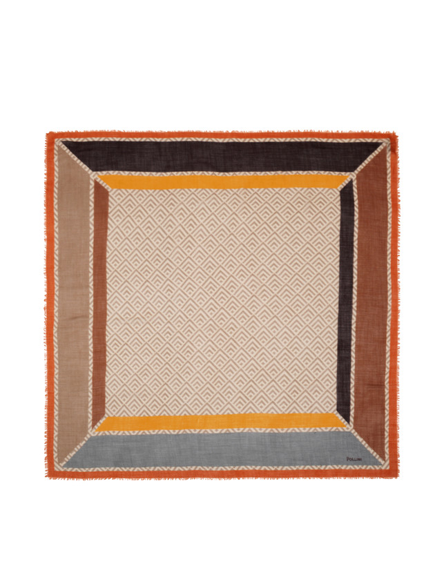 Deco' style wool and silk blend stole Photo 2