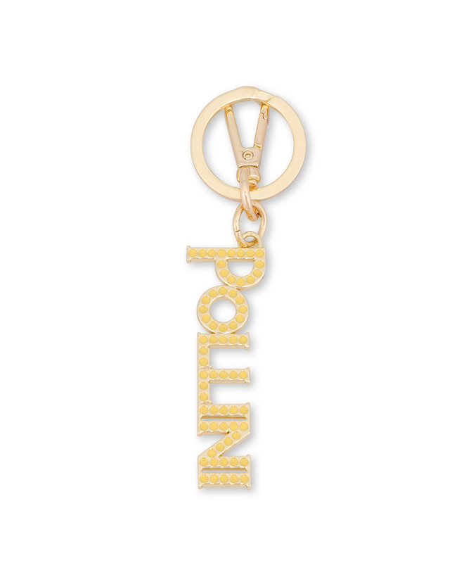 Lettering Logo charm keyring with rhinestones Photo 1