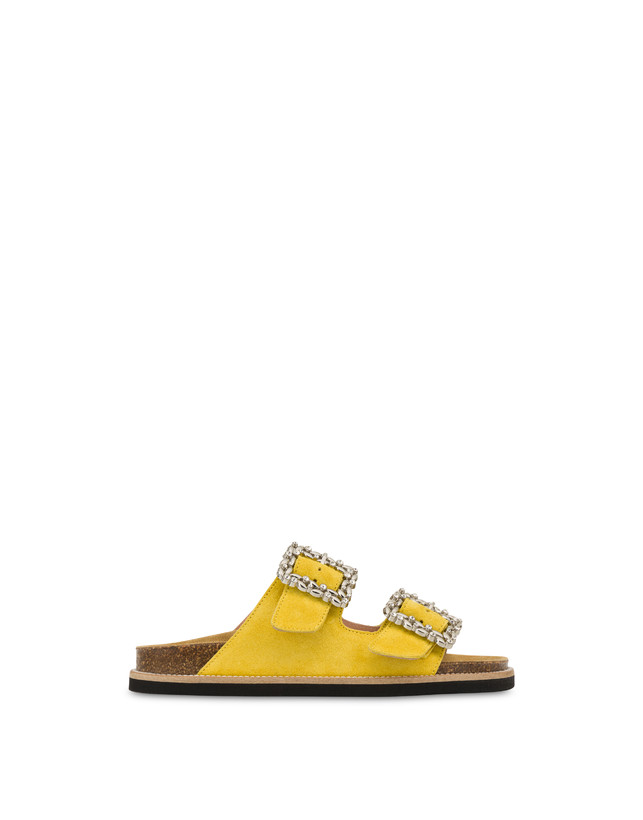 Rosemary split-leather slippers with double strap Photo 1