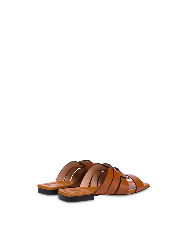 Cage cowhide flat slippers Photo 3