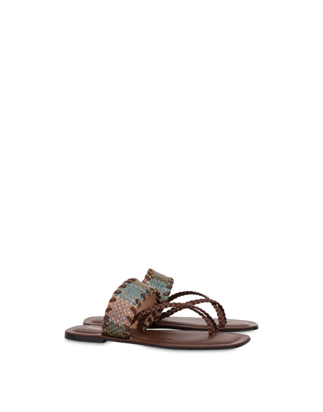 Italian Savoir Faire flat slippers with weave print Photo 2