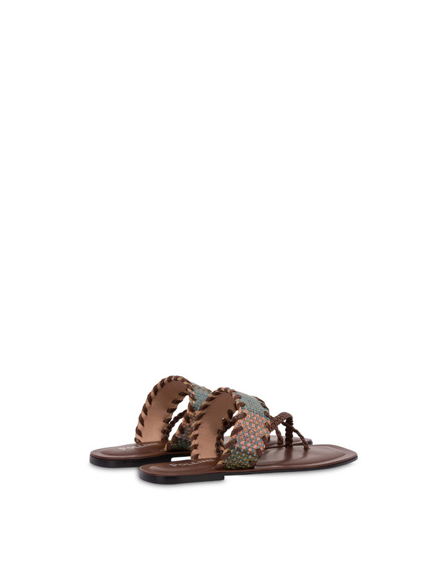 Italian Savoir Faire flat slippers with weave print Photo 3