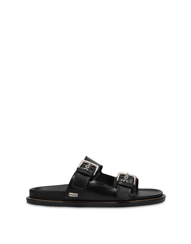 Natural Feeling cowhide slippers with straps Photo 1