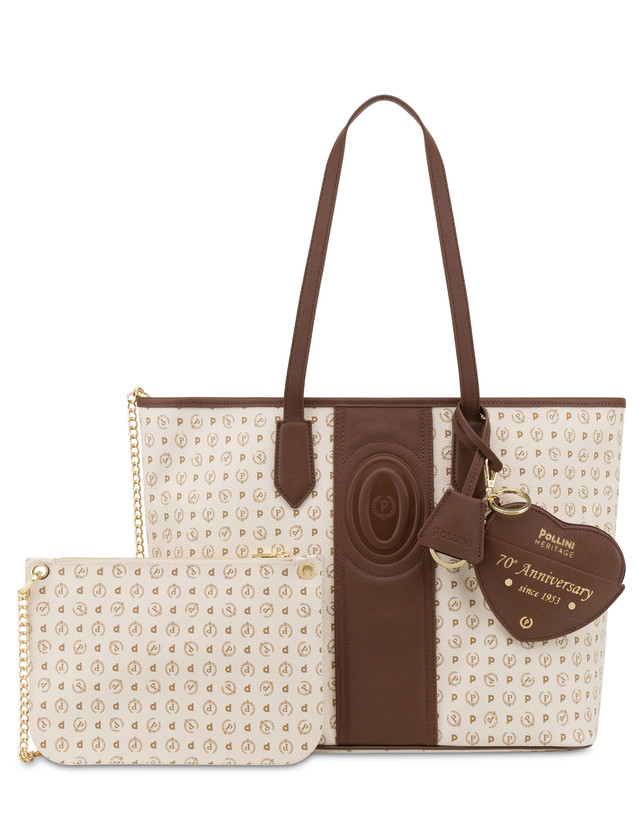 Heritage 70th Anniversary Tote Bag IVORY/BROWN woman - Pollini Online  Boutique - POLLINI Online Boutique
