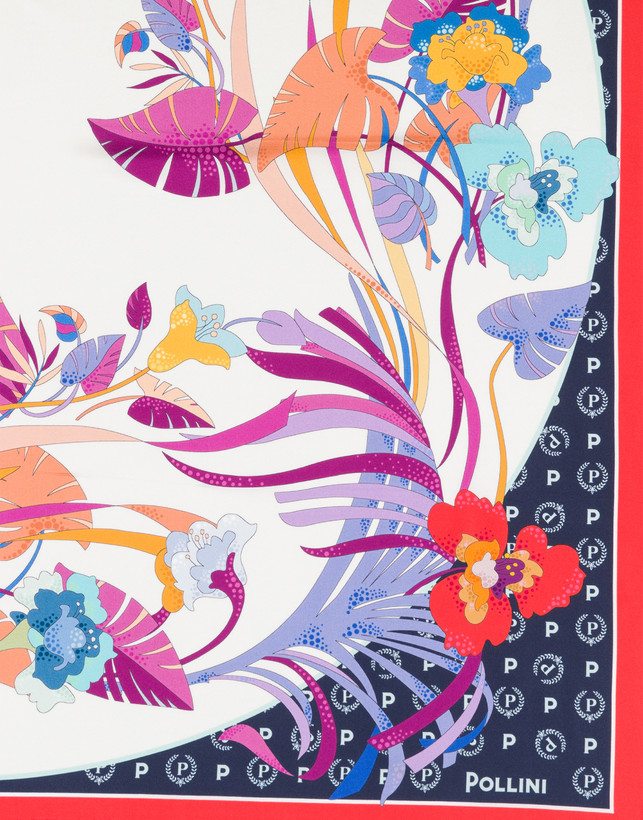 Silk scarf with floral print Photo 3
