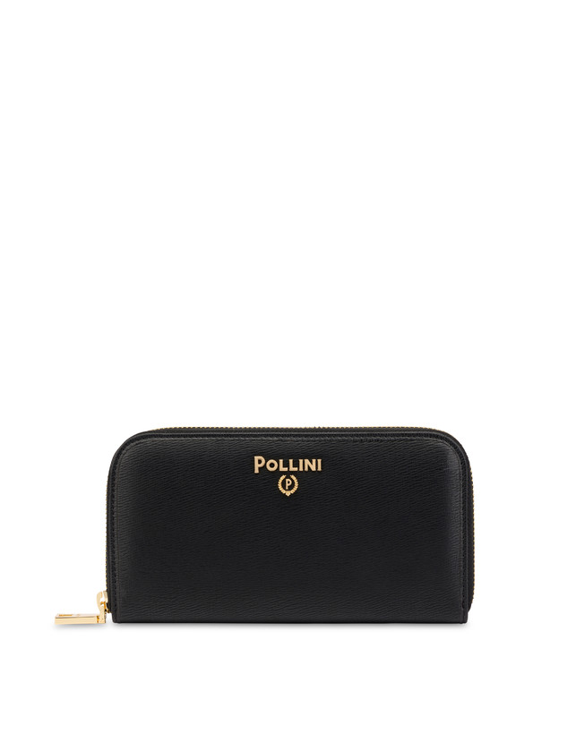 Zip wallet with hand-grained leather effect Photo 1