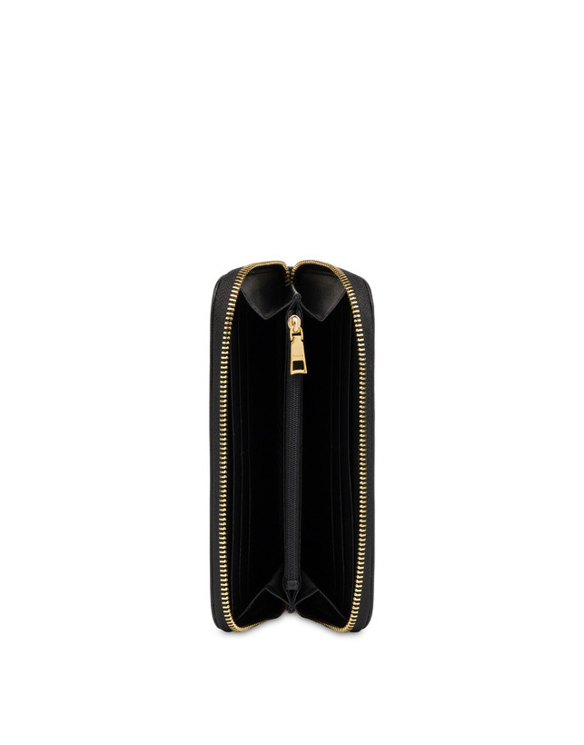 Zip wallet with hand-grained leather effect Photo 3