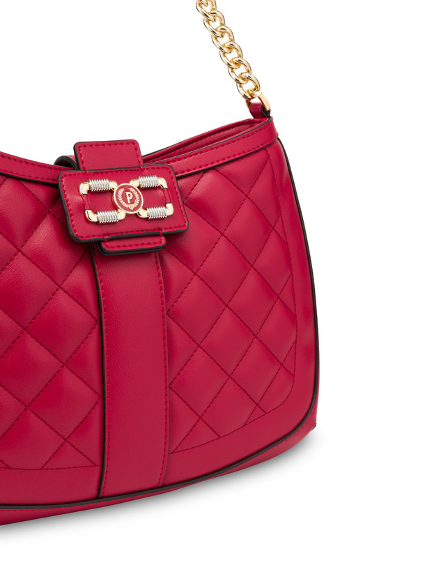 Check The Lines Matelasse Hobo Bag Red Pollini
