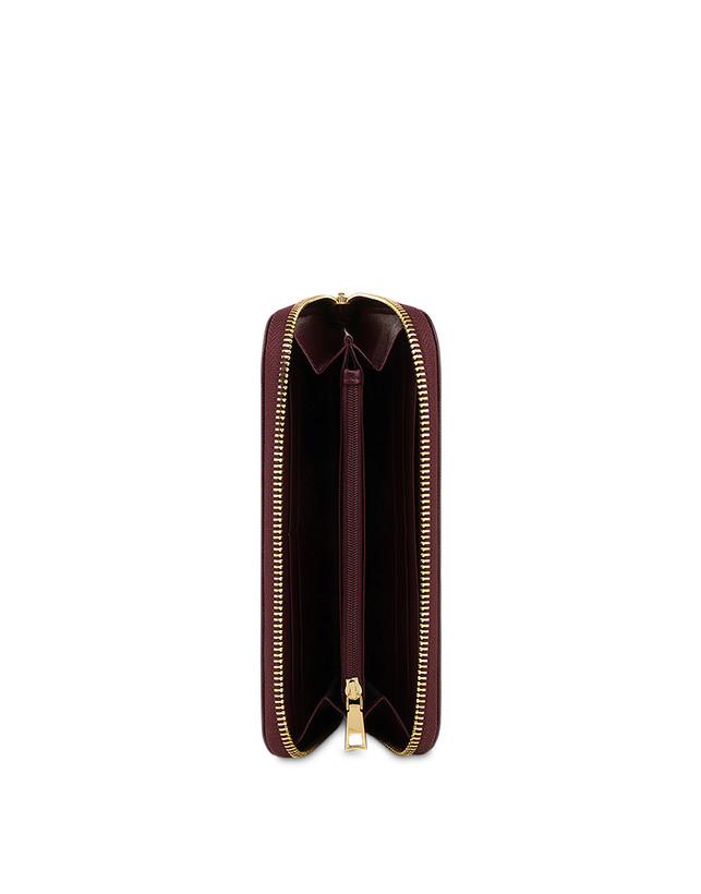 Zip wallet with hand-grained leather effect Photo 3
