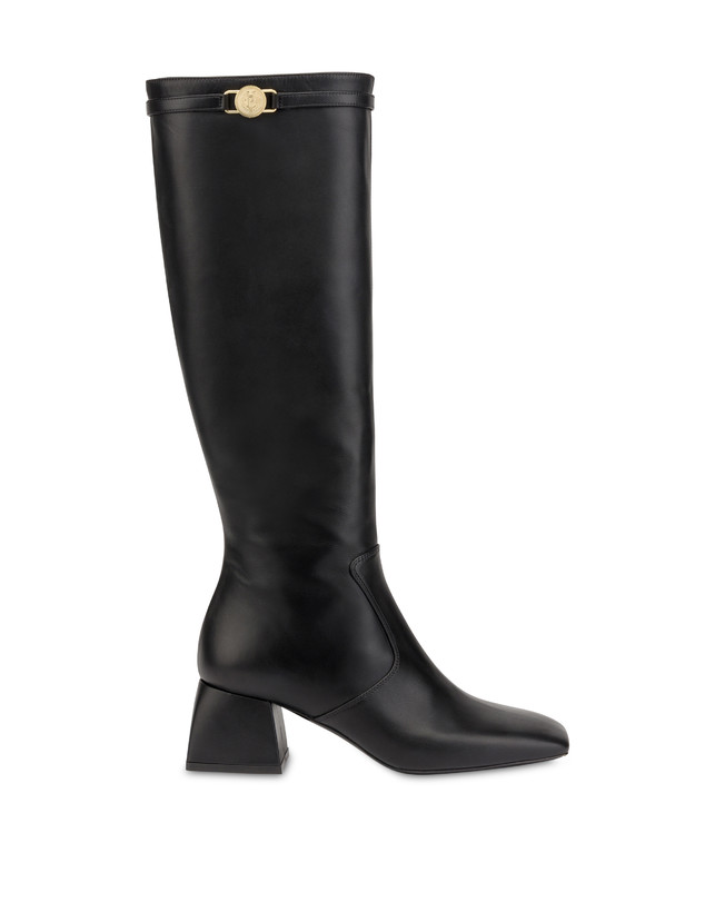 Mannish calfskin boots BLACK woman FW23 - Pollini Online Boutique ...
