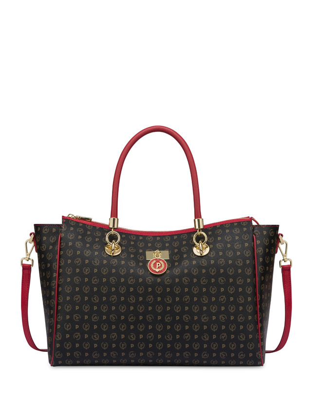 Pollini Borsa Doppio Manico Heritage Logo Classic Nero/lacca
