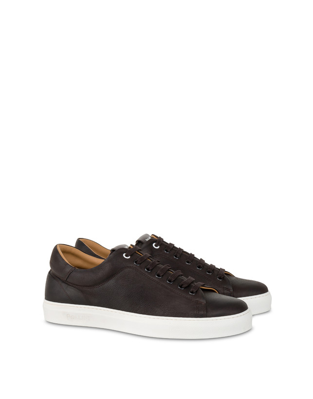 Tennis Club nubuck sneakers DARK BROWN man FW23 - Pollini Online ...