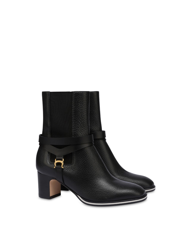 Saddle calf leather ankle boots Photo 2