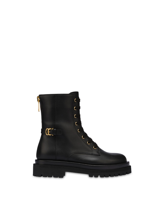 Combat boot in Ride calfskin BLACK woman FW23 - Pollini Online Boutique ...