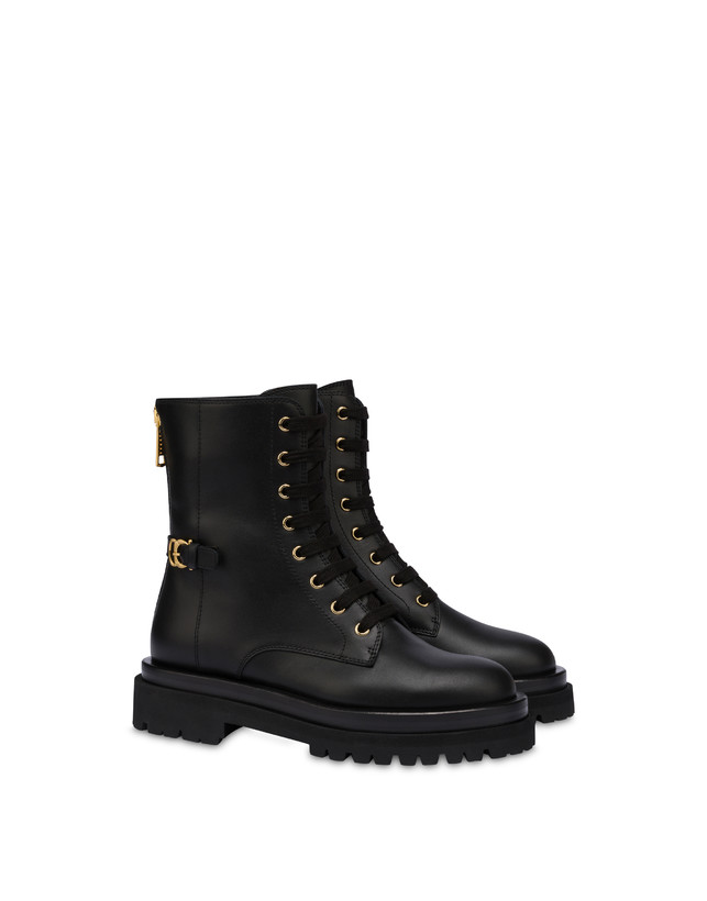 Combat boot in Ride calfskin BLACK woman FW23 - Pollini Online Boutique ...