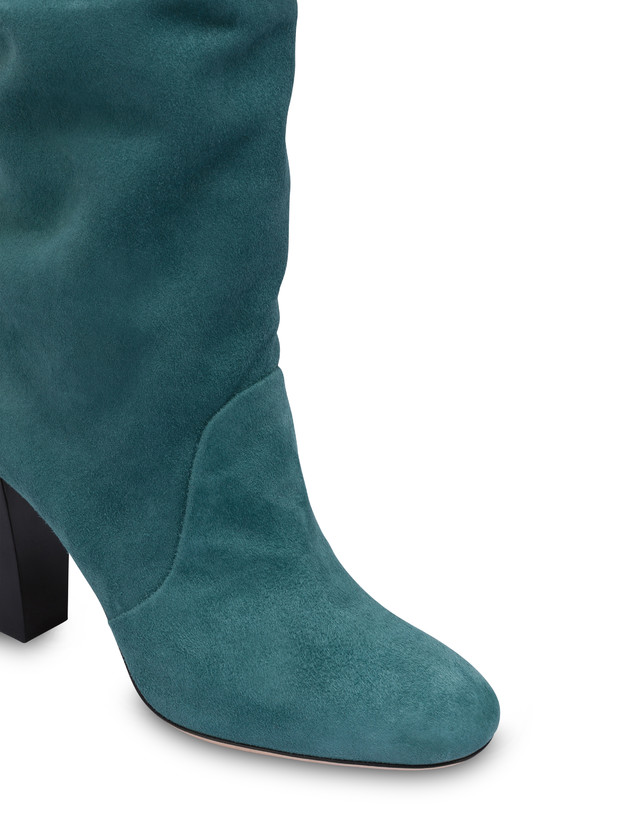 Teal suede shop booties