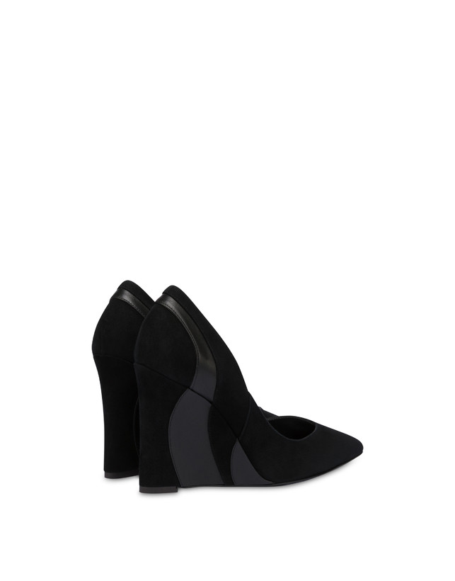 Pumps mit Keilabsatz aus Wildleder und Wave-Nappa Photo 3