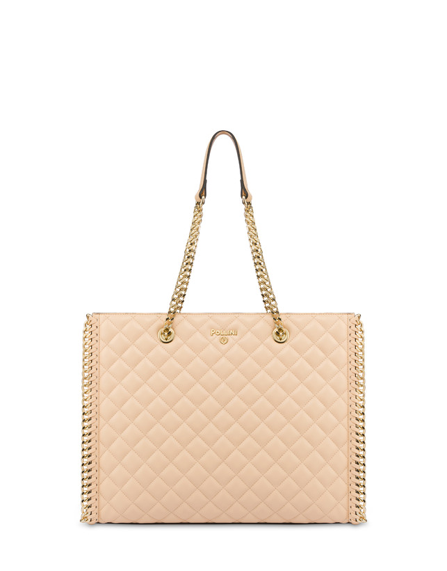 Pollini Tote Bag Trapuntata Interlock Beige/beige