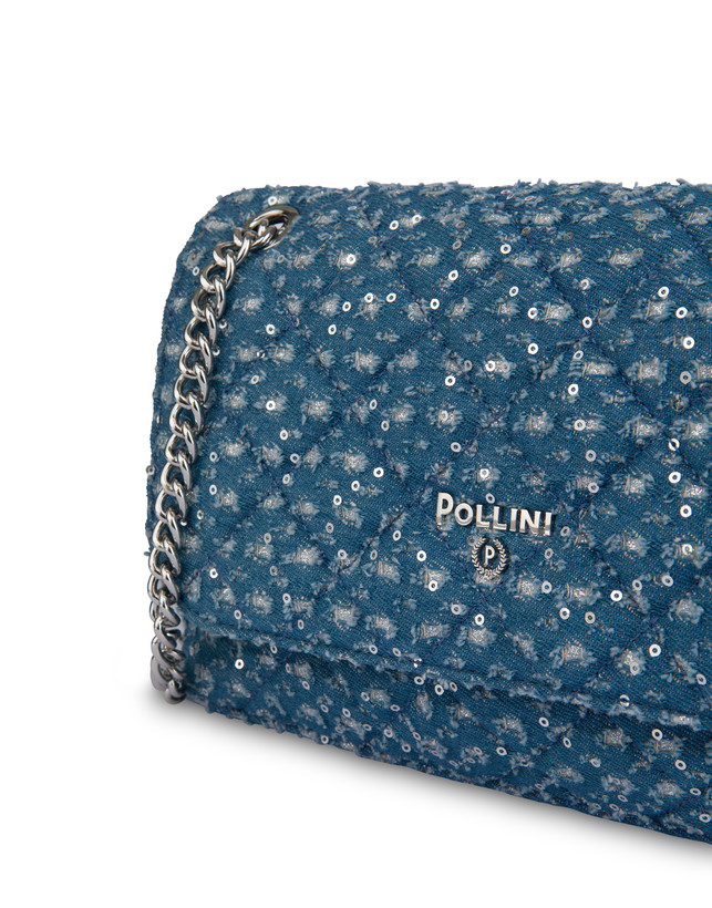 Borsa a spalla in denim con paillettes Waltzer Night Photo 5