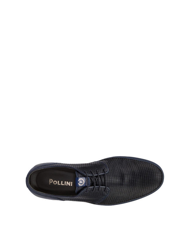 Foxing perforated print leather derby Photo 3