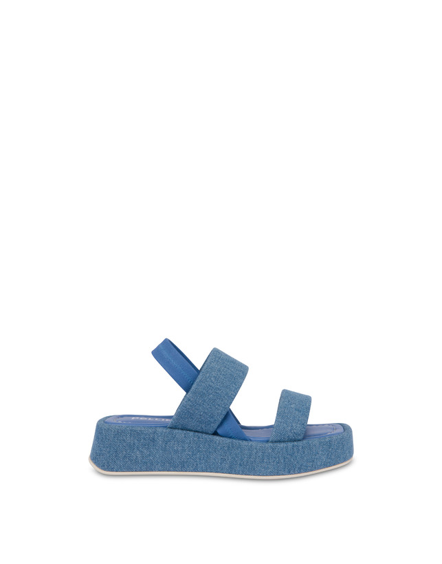 Sandalen Flatform aus Denim-Stoff Photo 1