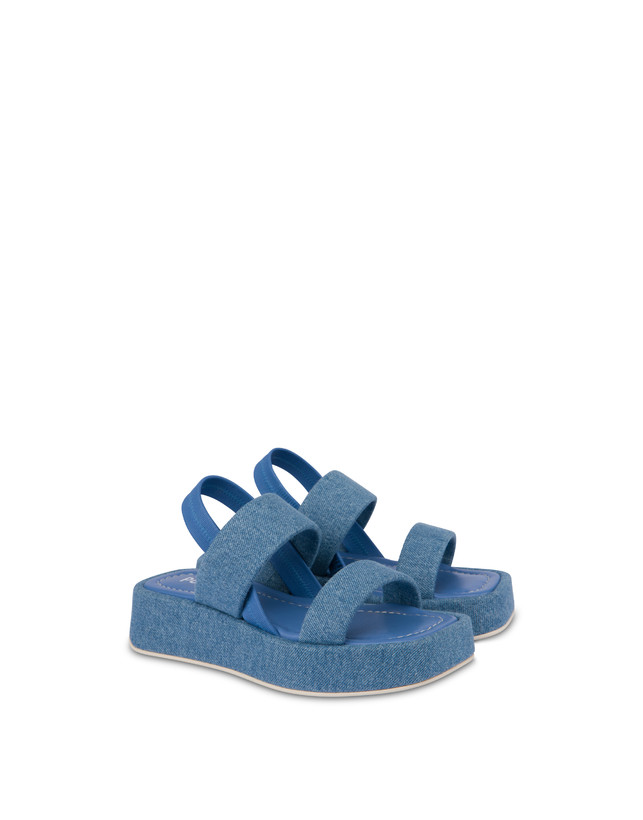 Sandalen Flatform aus Denim-Stoff Photo 2