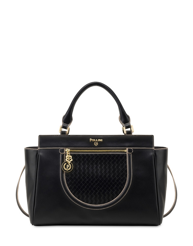 Pollini Borsa Doppio Manico Half Moon Nero/nero