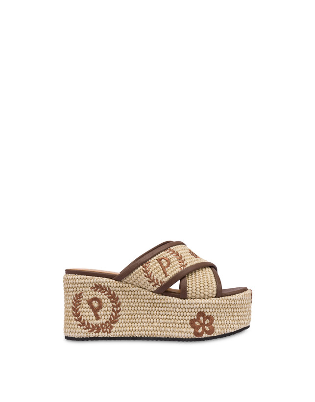 Sandali Con Zeppa Macro Heritage Naturale marrone Pollini