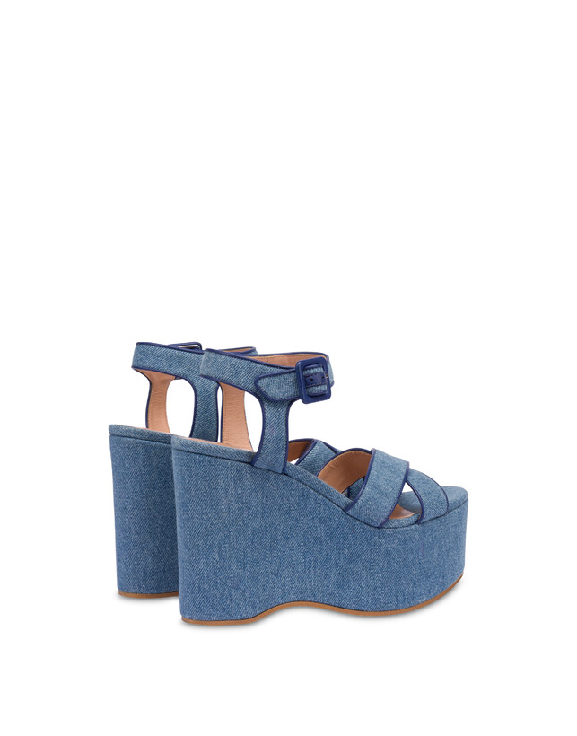 Sandalen aus Denim mit Keilabsatz Capri Photo 3